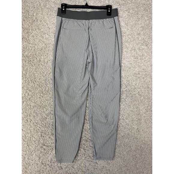 Athleta Brooklyn Pull On Striped Ankle Pants Womens Size 6 Gray White Athleisure - Picture 4 of 13